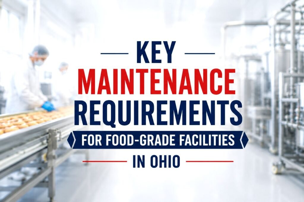 Food-grade facility maintenance requirements in Ohio including equipment upkeep, sanitation standards, and preventive maintenance