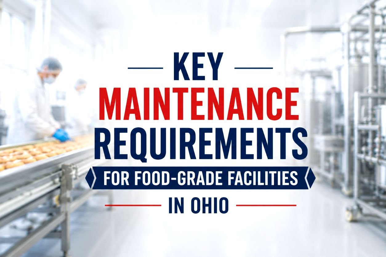 Food-grade facility maintenance requirements in Ohio including equipment upkeep, sanitation standards, and preventive maintenance