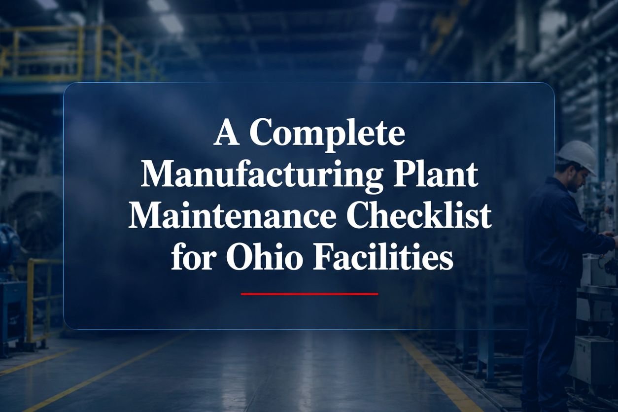 Manufacturing plant maintenance checklist for Ohio facilities with industrial equipment and technician background