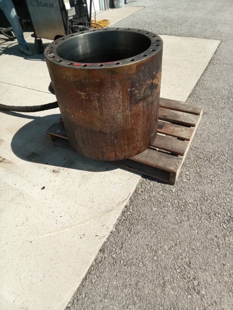 A rusty and dirty industrial equipment before cleaning